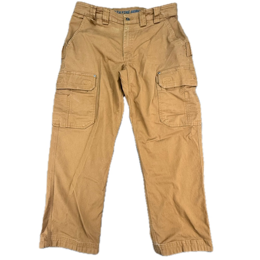 Duluth Trading Co Cargo Pants Mens 35x30 Brown Flex Fire Hose Relaxed Workwear